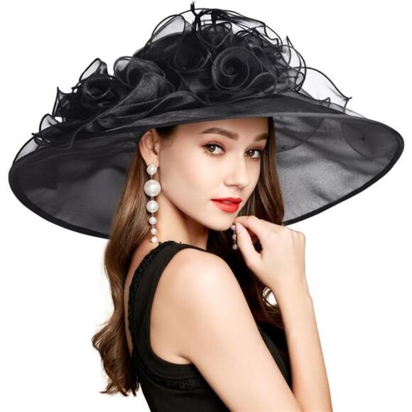 Kentucky Derby Hat for Women, Black3 - Picture 1 of 7